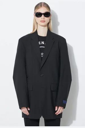 Kenzo Vlněné sako Solid Kimono Blazer barva