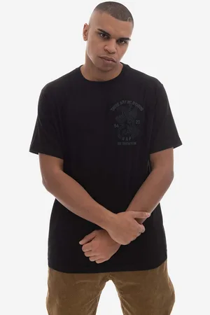 Maharishi Bavlněné tričko U.A.P. Embroidered T-shirt Organic Cotton Jerse 4093 BLACK barva