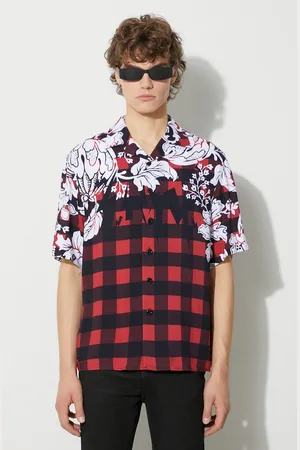 Neil Barrett Košile Neil Barett LOOSE HAWAIIAN CHECK WITH BOLTS pánská