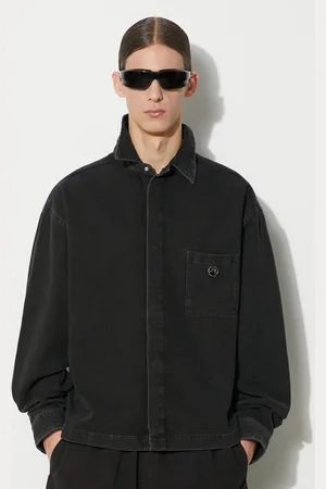 AMBUSH Bavlněná košile Boxy Fit Longleeve Denim Shirt barva
