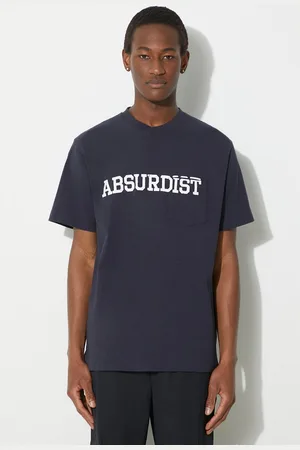 ENGINEERED GARMENTS Bavlněné tričko Printed Cross Crew Neck tmavomodrá barva