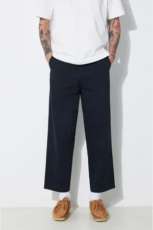 Fred Perry Bavlněné kalhoty Straight Leg Twill Trouser tmavomodrá barva