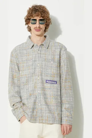 Pleasures Košile s příměsí vlny Periodic Work Shirt barva