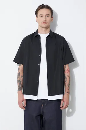 Neil Barrett Bavlněná košile Loose Double Layer Short Sleeve Shirt barva