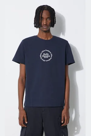 Helly Hansen Bavlněné tričko tmavomodrá barva