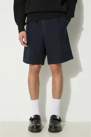 Norse projects Šortky s příměsí lnu Ezra Relaxed Cotton tmavomodrá barva