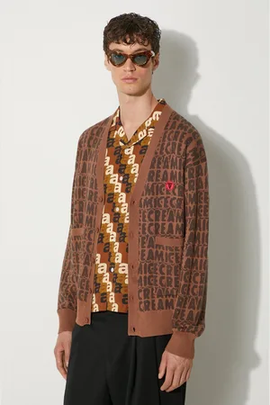 ICECREAM Svetr s příměsí vlny Text Print Cardigan barva