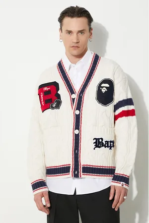 A Bathing Ape Vlněný svetr College Badges Knit Cardigan barva
