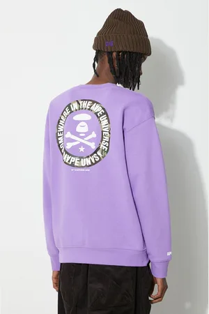AAPE Mikina Loose Fit Crewneck Back X-Bone pánská