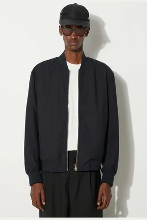 Paul Smith Oboustranná vlněná bomber bunda tmavomodrá barva