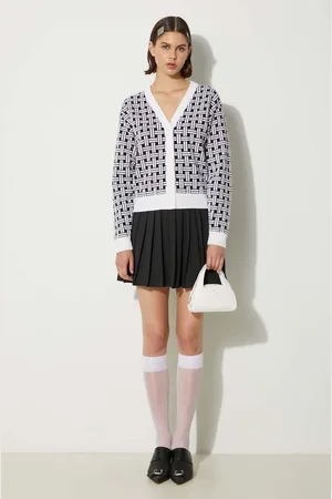 Kenzo Svetr s příměsí vlny Weave Cardigan barva