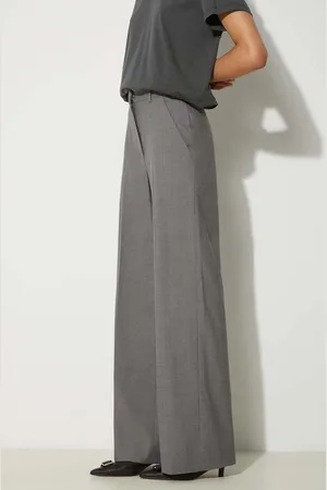 Kenzo Vlněné kalhoty Cool Wool Wide Pants barva