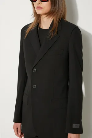 Kenzo Vlněné sako Virgin Wool Waisted Blazer barva