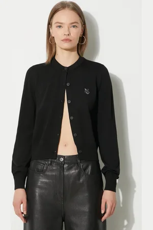 Maison Kitsuné Vlněný svetr Bold Fox Head Patch Regular Cardigan barva