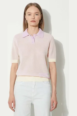 Maison Kitsuné Bavlněné polo tričko Flash Fox Knitted Mesh Polo barva