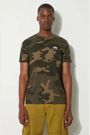 Alpha Industries Bavlněné tričko Backprint T Camo barva