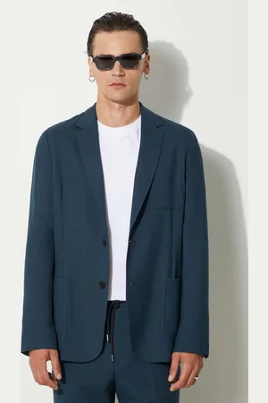 Paul Smith Vlněné sako tmavomodrá barva
