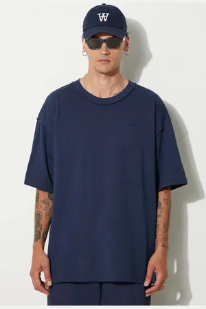 Vans Bavlněné tričko Premium Classics LX tmavomodrá barva