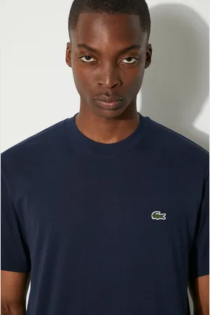 Lacoste Bavlněné tričko tmavomodrá barva