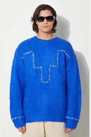 MARCELO BURLON Svetr z vlněné směsi Cross Block Knit Comfort Crew pánský