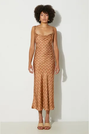 Marine Serre Šaty Moon Printed Flou Long Slip Dress barva