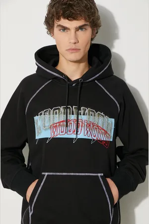 WoodWood Bavlněná mikina Fred IVY Assemblage Hoodie GOTS 12245604-2493 BLACK pánská