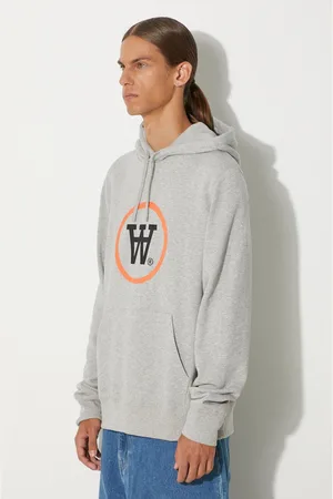 WoodWood Bavlněná mikina Ian Hoodie 10135605-2424 GREY MELANGE pánská