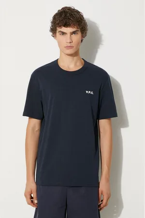 A.P.C. Bavlněné tričko t-shirt boxy petit vpc tmavomodrá barva