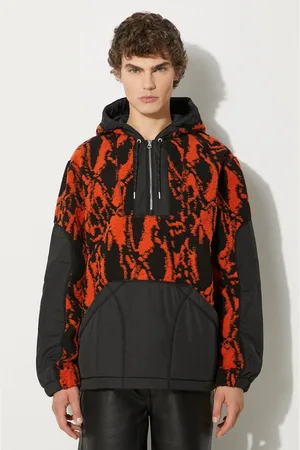 WoodWood Mikina Palmer Swirl Print Fleece Hoodie 12245600-2075 RUST pánská