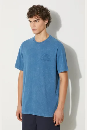 WoodWood Bavlněné tričko Sami Embossed T-shirt 12312507-2491 DARK BLUE