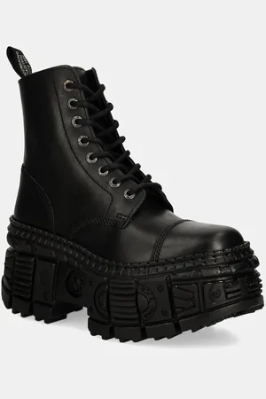 New Rock Kožené workery CRUST NEGRO + TANK CASCO NEGRO dámské