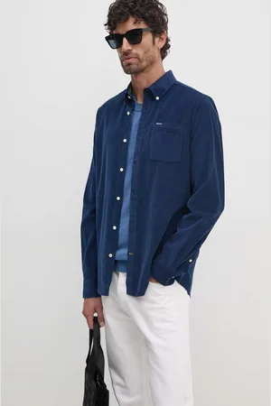 Barbour Bavlněná košile tmavomodrá barva