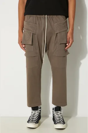 Rick Owens Bavlněné tepláky Rick Owens Creatch Cargo Cropped Drawstring barva