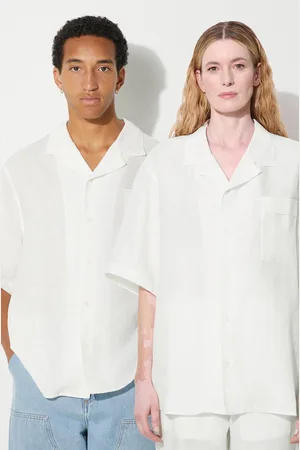 The Pangaia Lněná košile DNA Linen Camp Collar Shirt barva