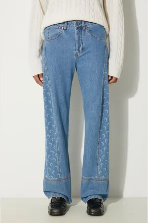 Marine Serre Džíny Moon Laser Denim Curved Jeans pánské