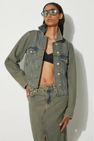 Ganni Džínová bunda Overdyed Heavy Denim Jacket dámská