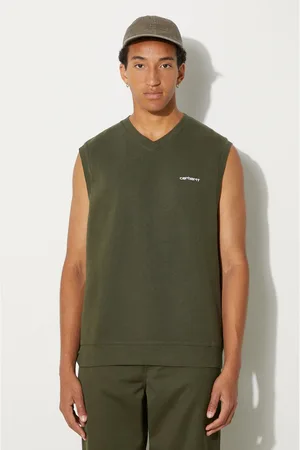 Carhartt Bavlněná vesta Script V-Neck Vest Sweat barva