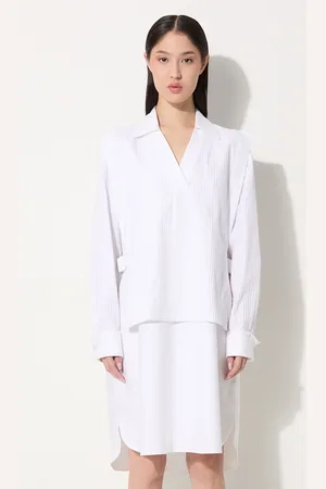 Kenzo Bavlněné šaty Oxford Knee Shirting Dress barva