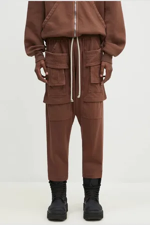 Rick Owens Bavlněné tepláky Rick Owens Creatch Cargo Cropped Drawstring barva