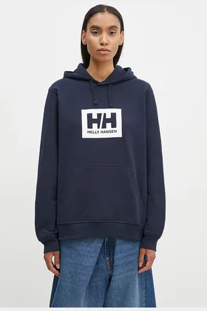 Helly Hansen Bavlněná mikina tmavomodrá barva