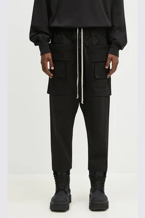 Rick Owens Bavlněné kalhoty Rick Owens Creatch Cargo Cropped Drawstring barva
