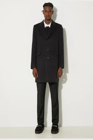 Paul Smith Vlněný kabát tmavomodrá barva