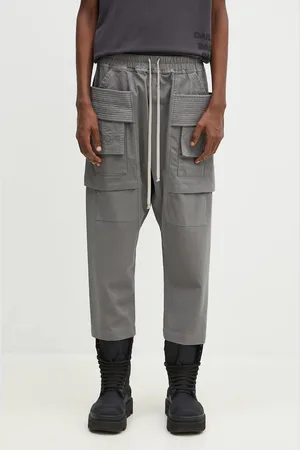 Rick Owens Bavlněné kalhoty Rick Owens Creatch Cargo Cropped Drawstring barva