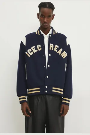 ICECREAM Bomber bunda Drippy Varsity Jacket tmavomodrá barva