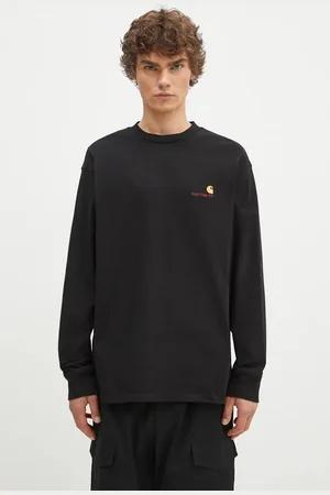 Carhartt Bavlněné tričko s dlouhým rukávem Longsleeve American Script T-Shirt barva