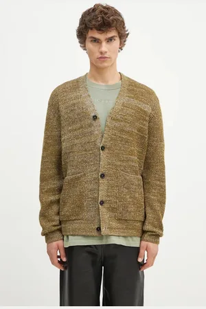 Norse projects Vlněný svetr Loki Wool Cotton Rib Cardigan barva