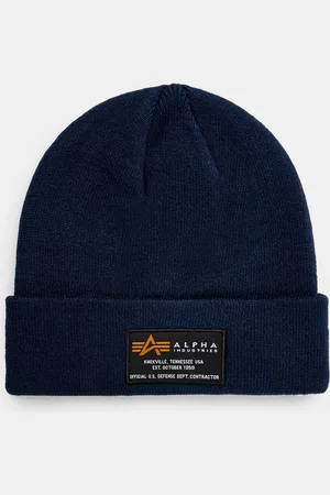 Alpha Industries Čepice Crew Beanie tmavomodrá barva