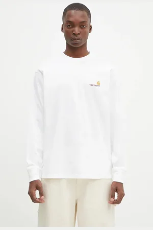 Carhartt Bavlněné tričko s dlouhým rukávem Longsleeve American Script T-Shirt barva