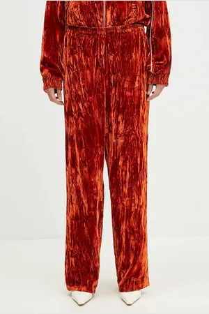 MARTINE ROSE Velurové teplákové kalhoty Wide Leg Trackpant barva