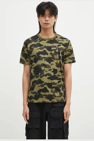 A Bathing Ape Bavlněné tričko 1ST CAMO ONE POINT TEE barva